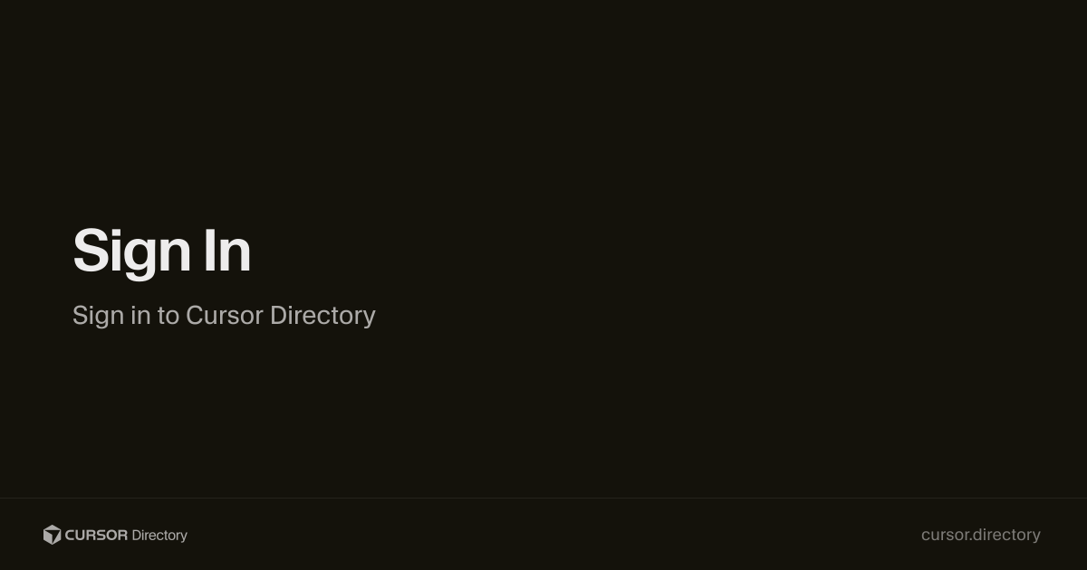 Sign in | Cursor Directory | Cursor Directory