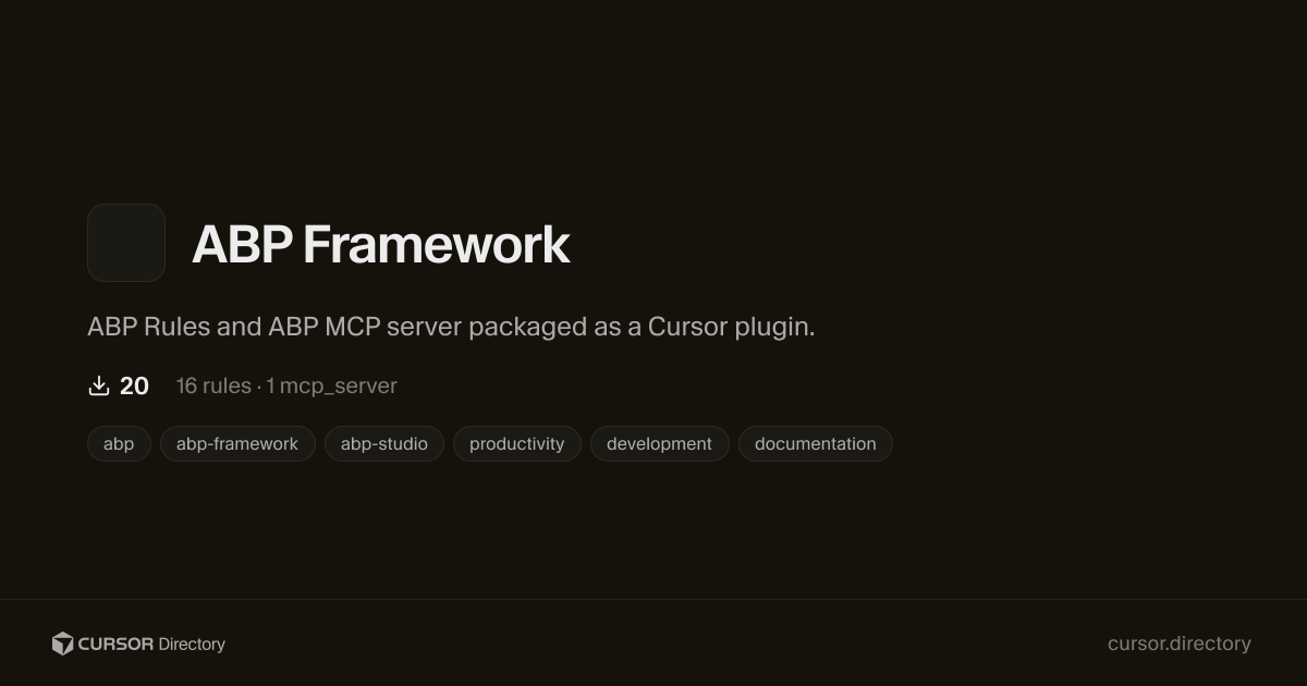 ABP Framework | Cursor Directory | Cursor Directory