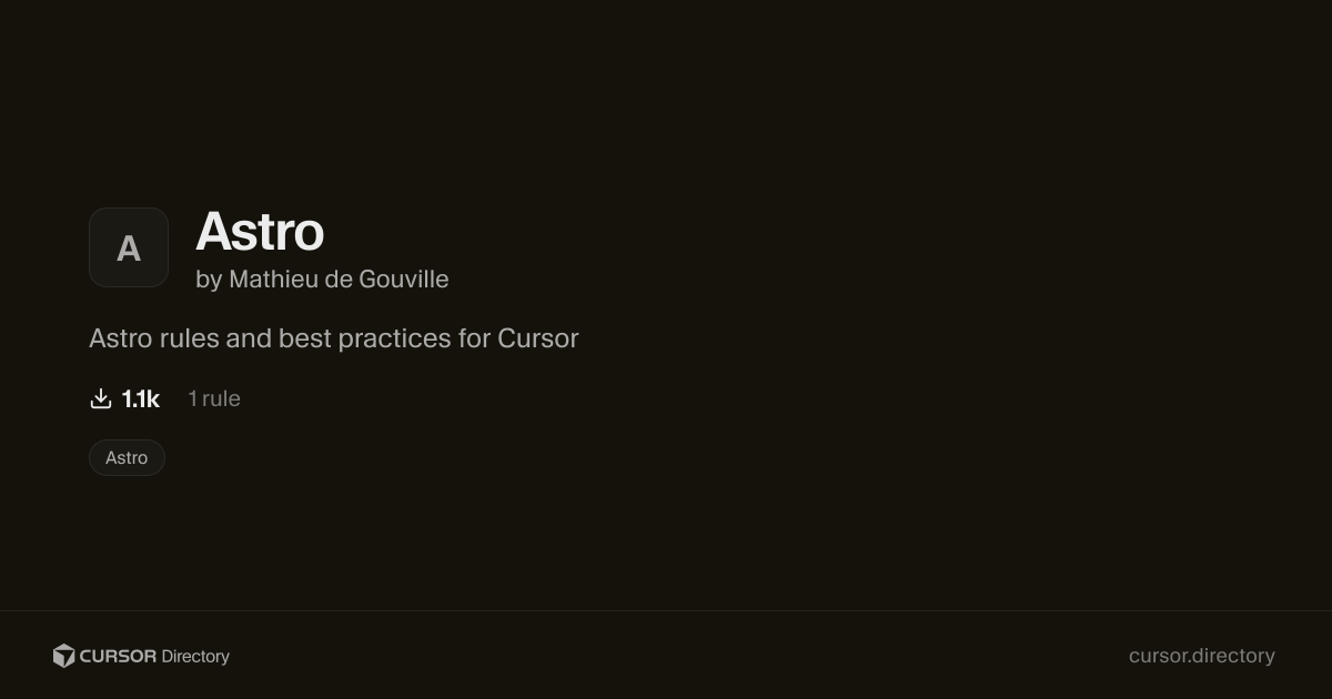 Astro | Cursor Directory | Cursor Directory