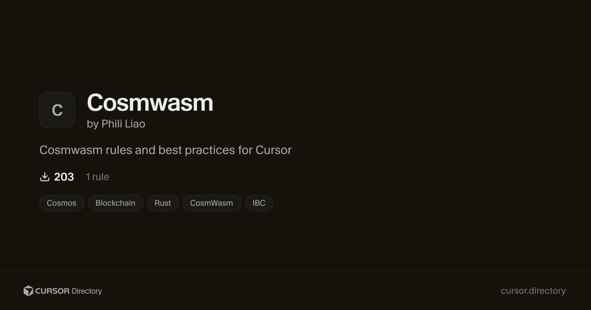 Cosmwasm | Cursor Directory | Cursor Directory