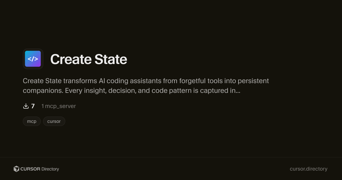 Create State | Cursor Directory | Cursor Directory