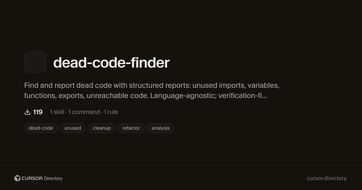 dead-code-finder | Cursor Directory | Cursor Directory