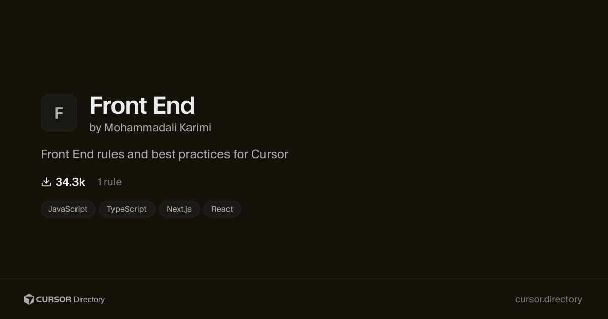 Front End | Cursor Directory | Cursor Directory