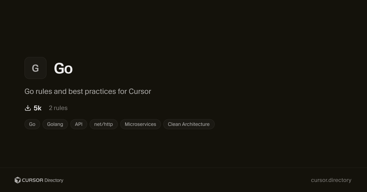 Go | Cursor Directory | Cursor Directory
