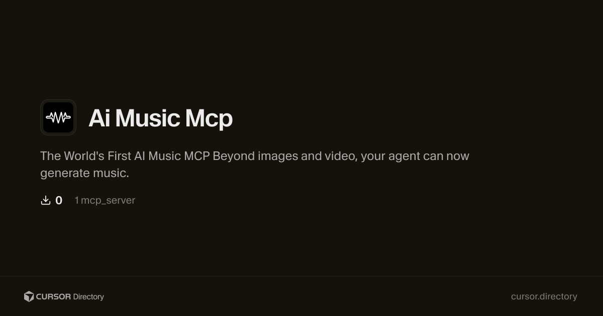 Ai Music Mcp | Cursor Directory | Cursor Directory
