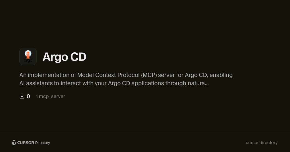 Argo CD | Cursor Directory | Cursor Directory