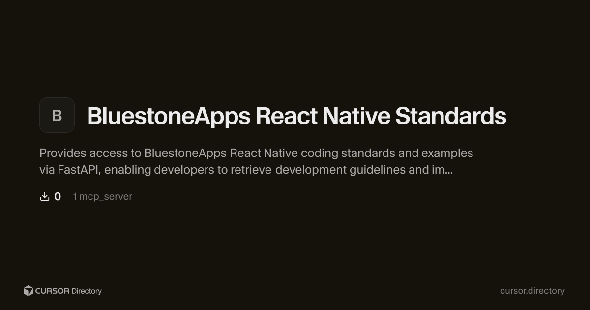 BluestoneApps React Native Standards | Cursor Directory | Cursor Directory