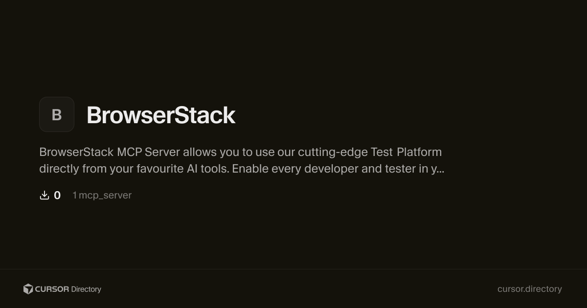 BrowserStack | Cursor Directory | Cursor Directory