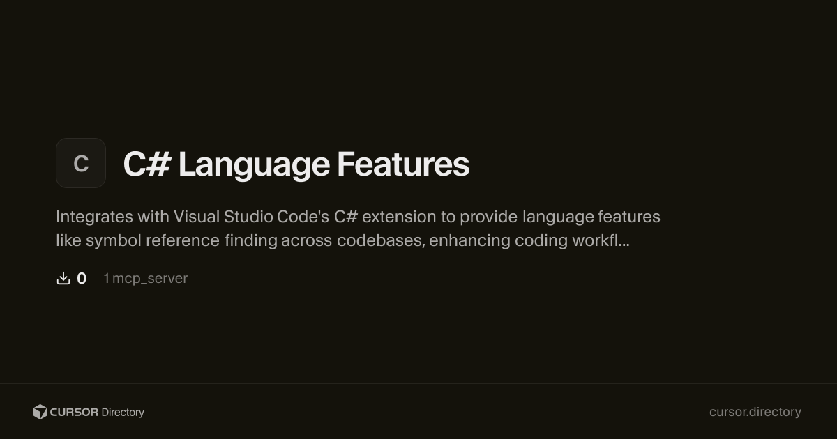 C# Language Features | Cursor Directory | Cursor Directory