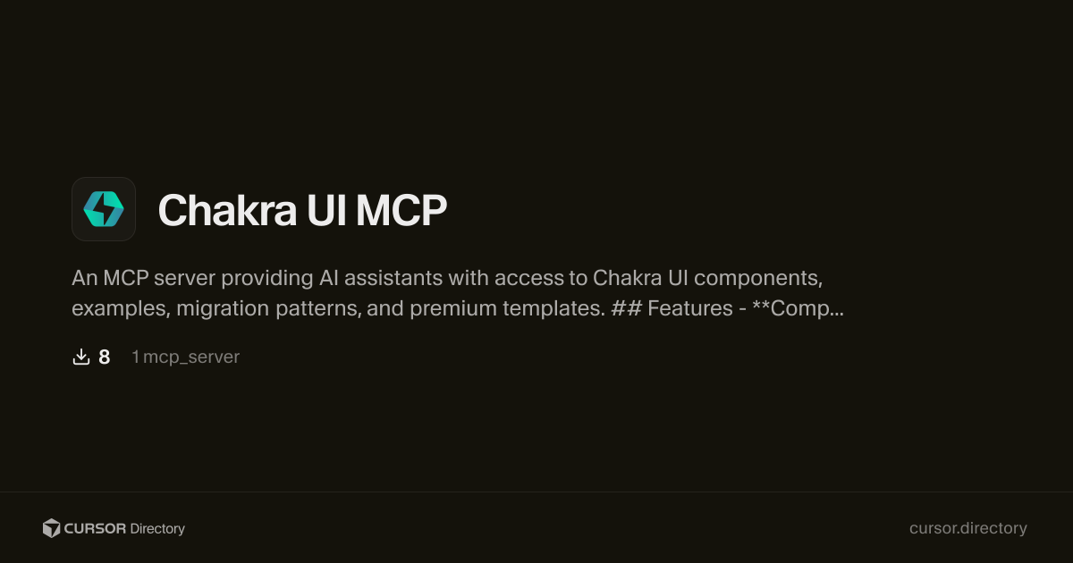 Chakra UI MCP | Cursor Directory | Cursor Directory