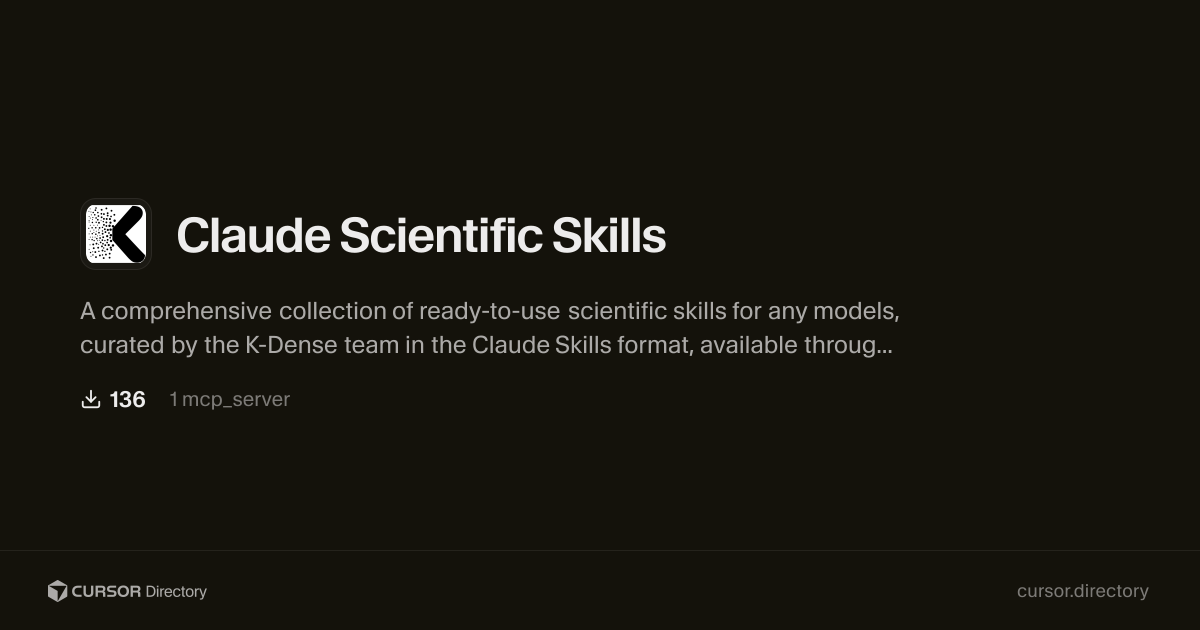 Claude Scientific Skills | Cursor Directory | Cursor Directory