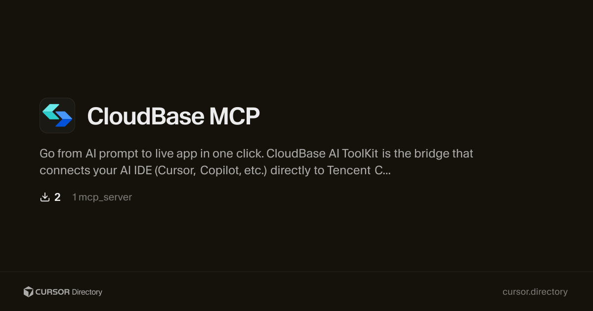 CloudBase MCP | Cursor Directory | Cursor Directory