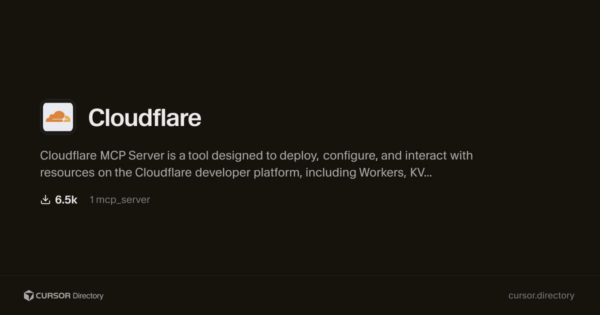 Cloudflare | Cursor Directory | Cursor Directory