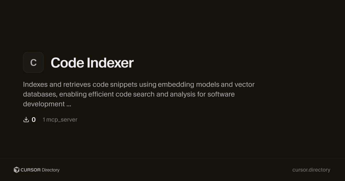Code Indexer | Cursor Directory | Cursor Directory