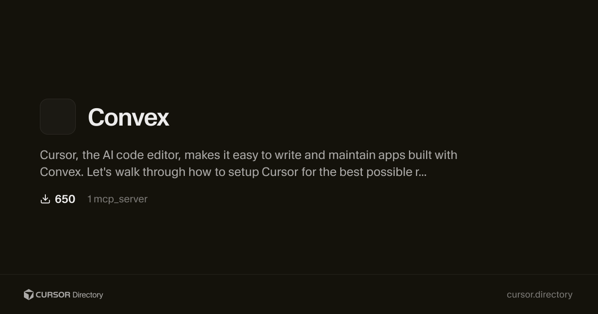 Convex | Cursor Directory | Cursor Directory