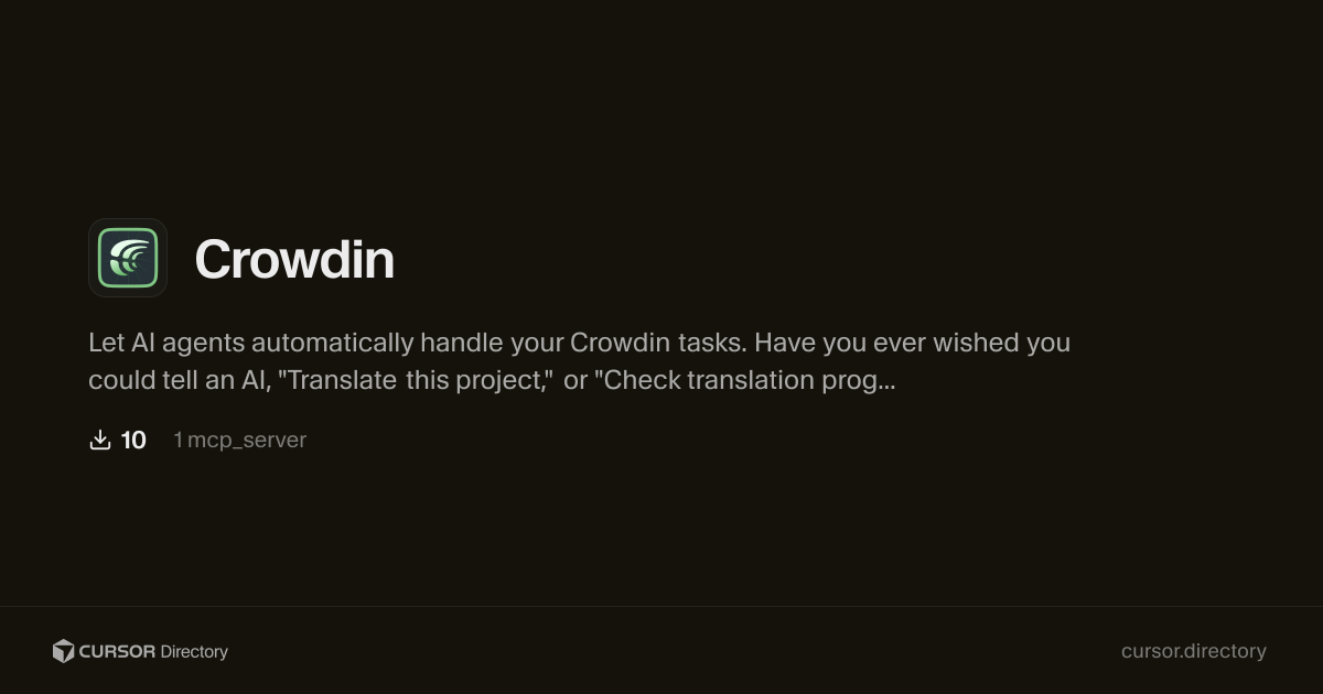 Crowdin | Cursor Directory | Cursor Directory
