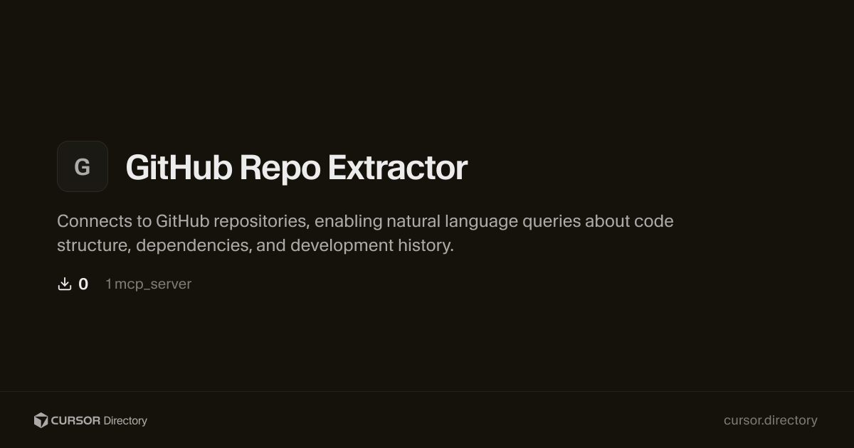 GitHub Repo Extractor | Cursor Directory | Cursor Directory