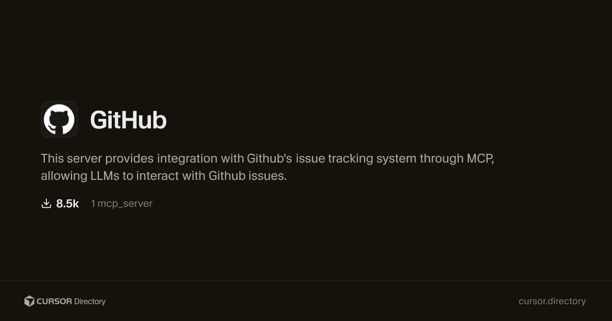 GitHub | Cursor Directory | Cursor Directory