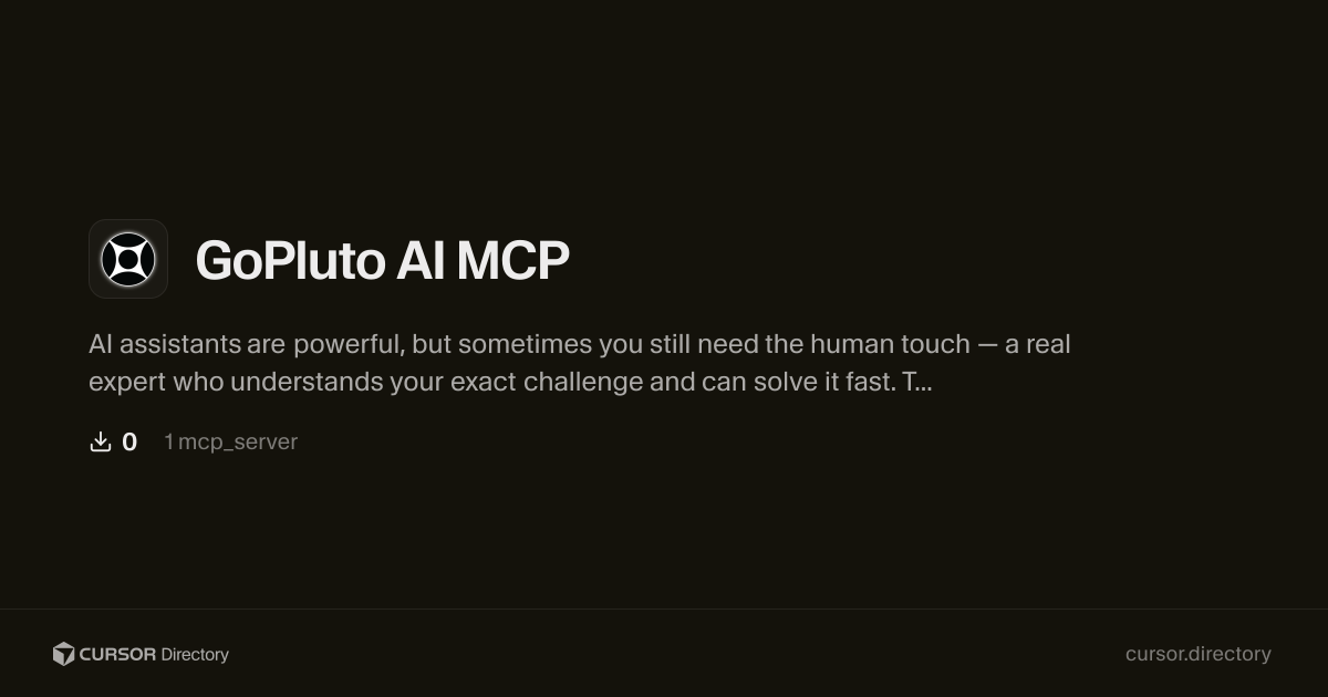 GoPluto AI MCP | Cursor Directory | Cursor Directory