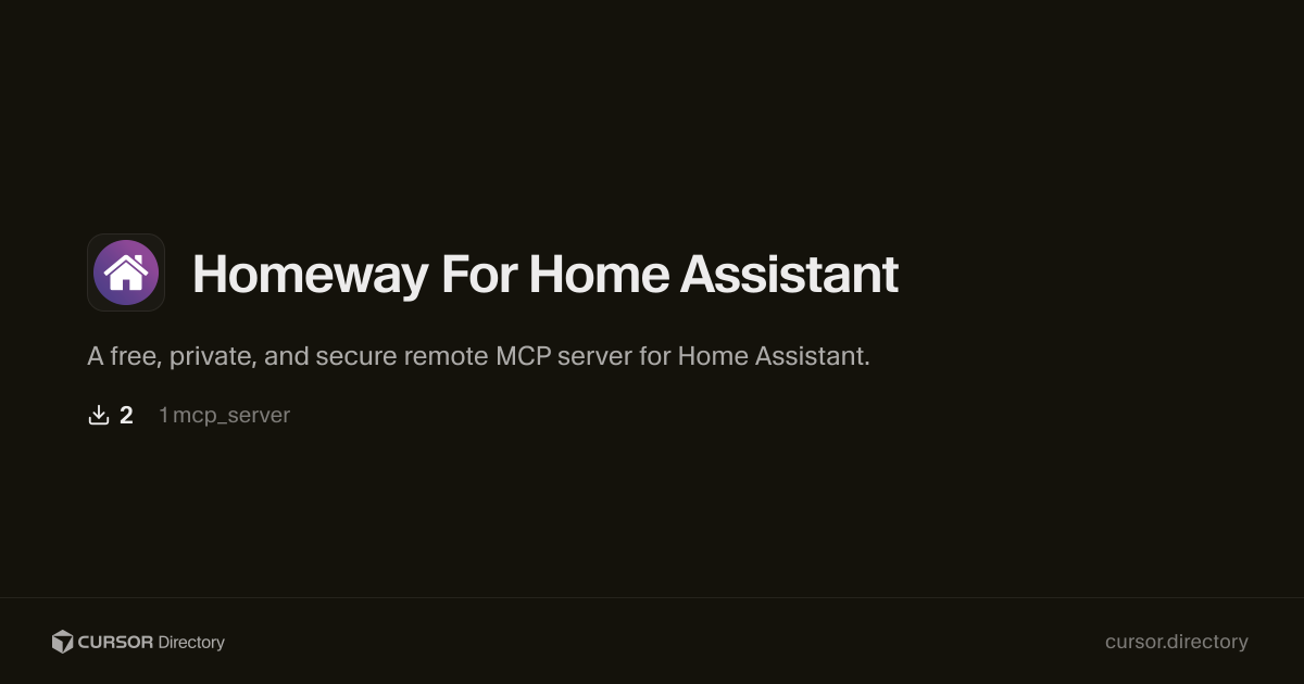 Homeway For Home Assistant | Cursor Directory | Cursor Directory