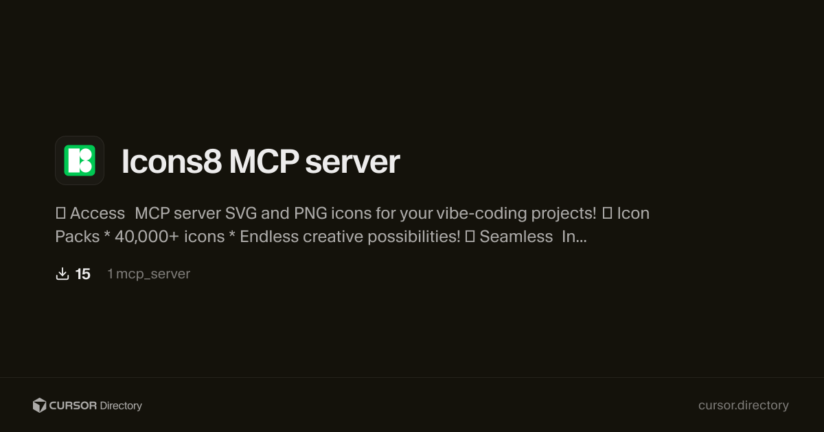 Icons8 MCP server | Cursor Directory | Cursor Directory