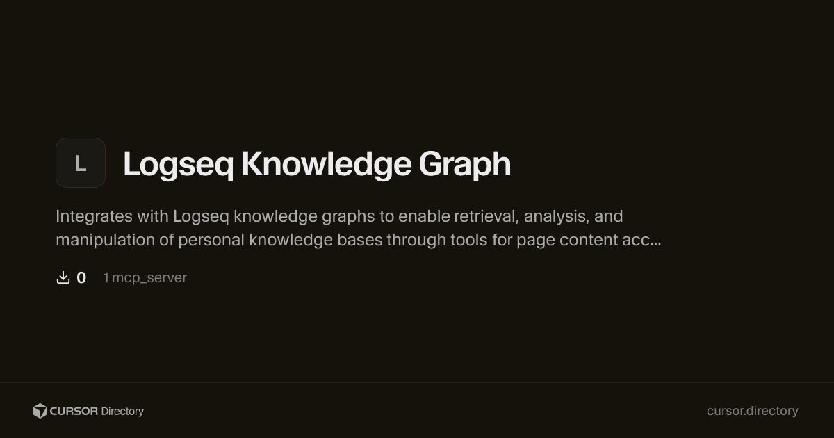 Logseq Knowledge Graph | Cursor Directory | Cursor Directory