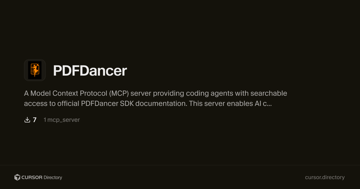 PDFDancer | Cursor Directory | Cursor Directory