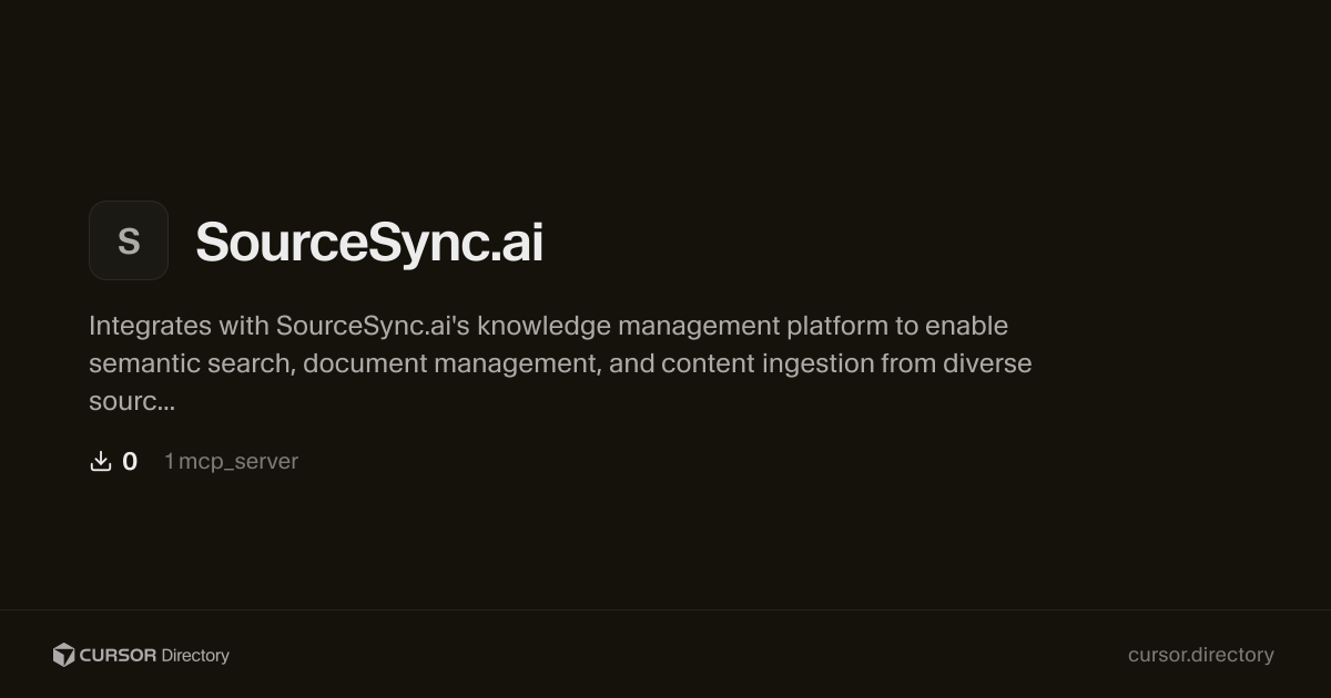 SourceSync.ai | Cursor Directory | Cursor Directory