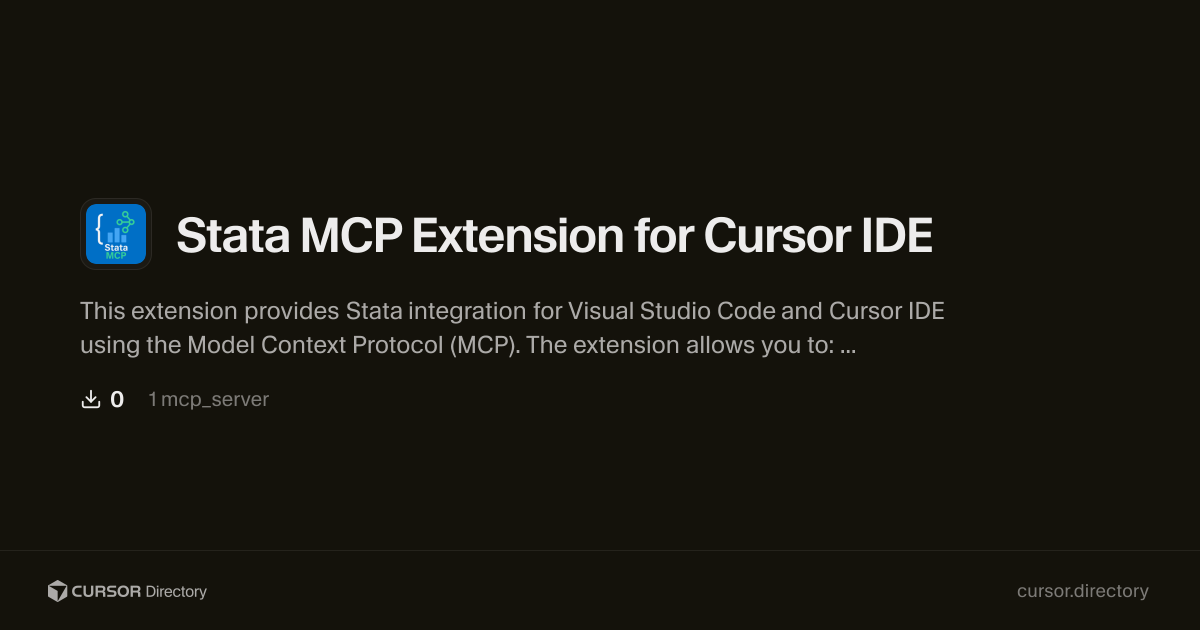 Stata MCP Extension for Cursor IDE | Cursor Directory | Cursor Directory