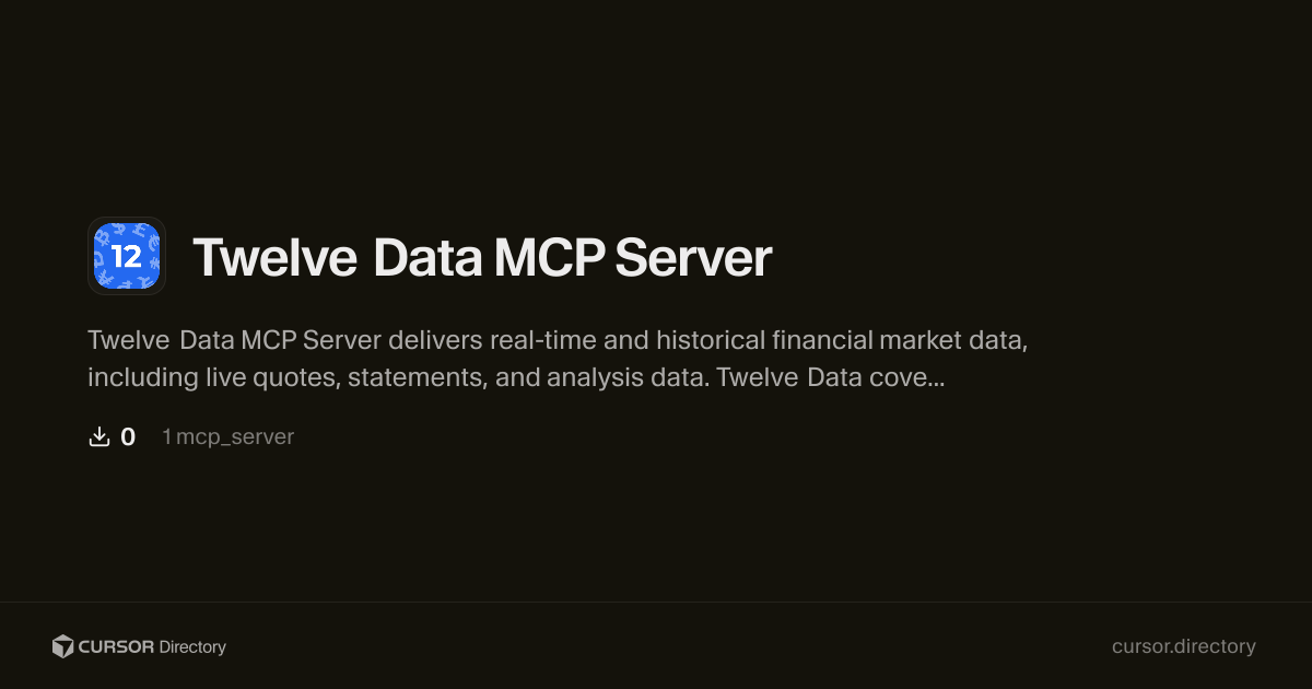 Twelve Data MCP Server | Cursor Directory | Cursor Directory