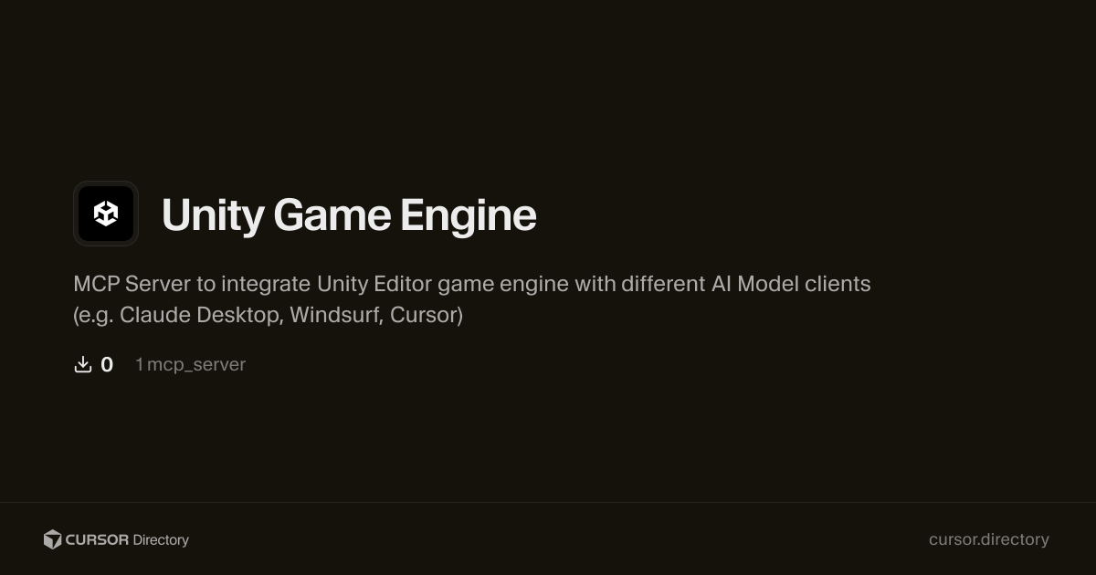 Unity Game Engine | Cursor Directory | Cursor Directory