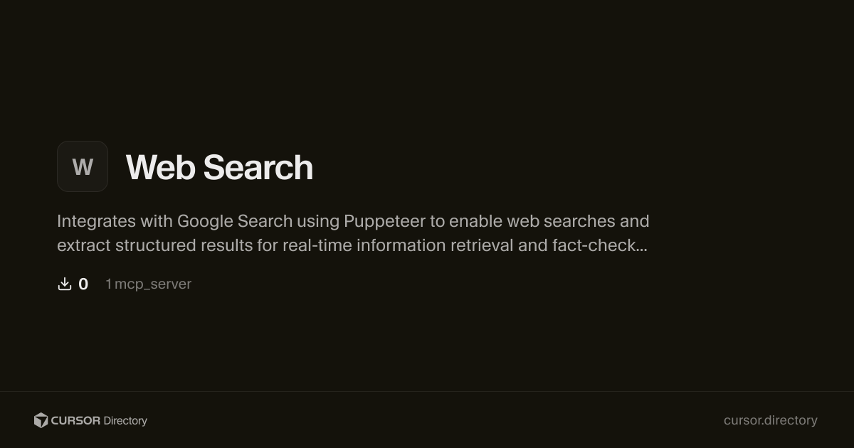 Web Search | Cursor Directory | Cursor Directory