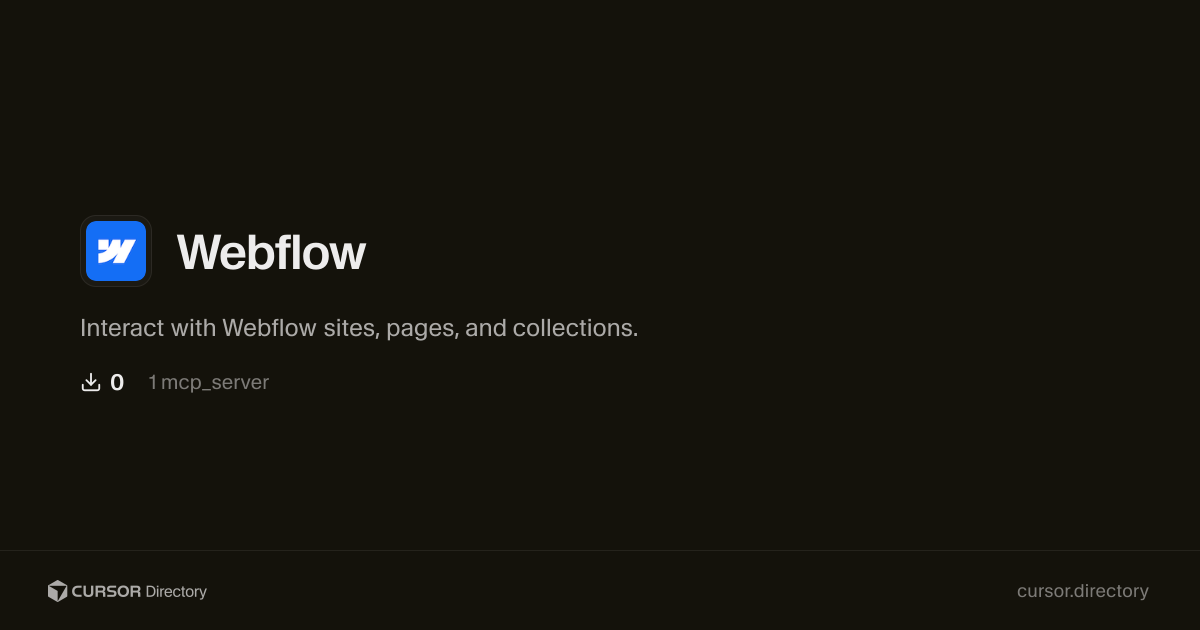 Webflow | Cursor Directory | Cursor Directory