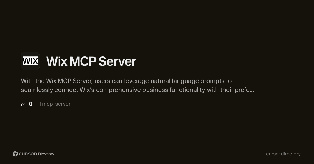 Wix MCP Server | Cursor Directory | Cursor Directory