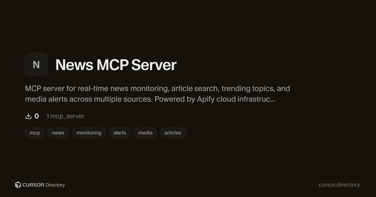News MCP Server | Cursor Directory | Cursor Directory