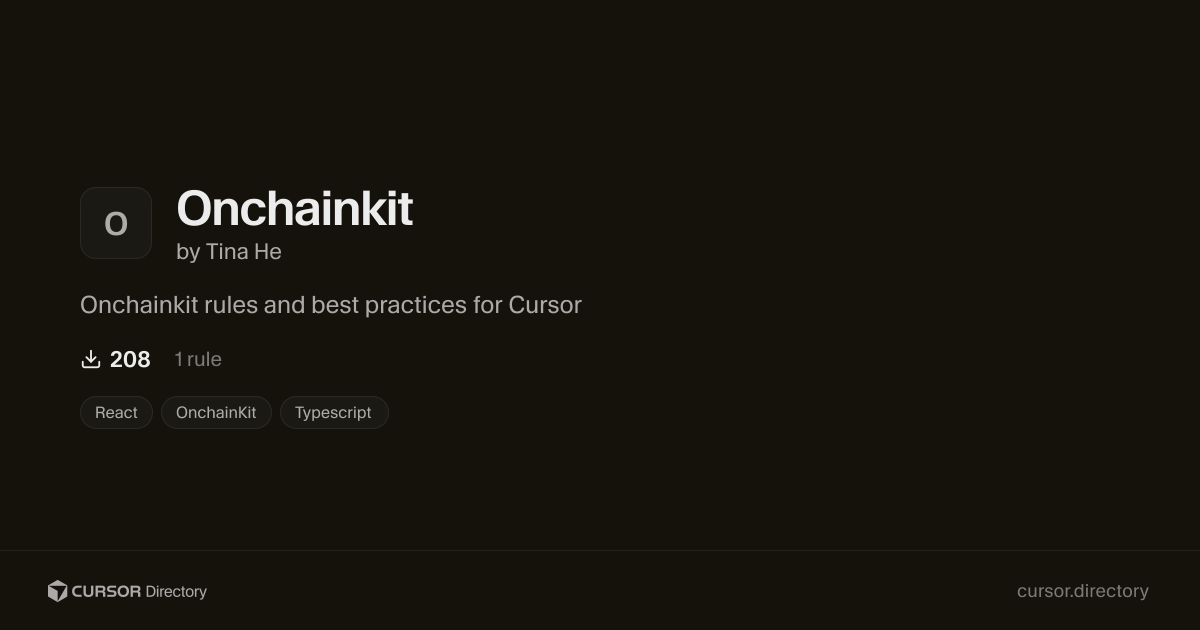 Onchainkit | Cursor Directory | Cursor Directory