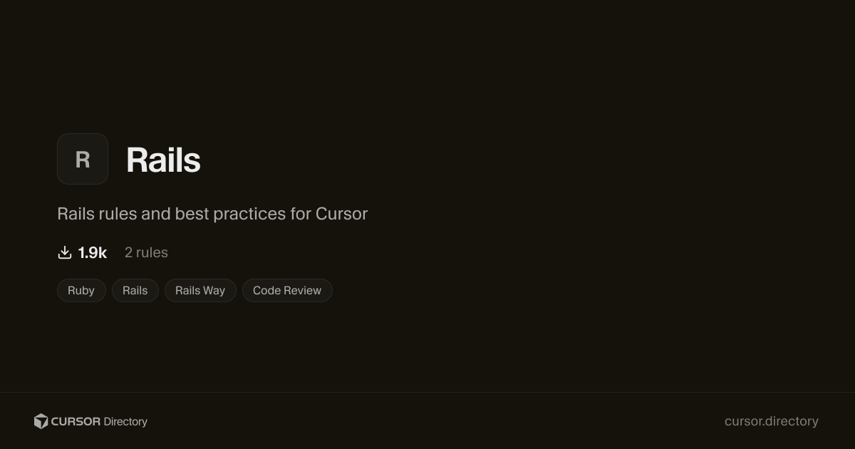 Rails | Cursor Directory | Cursor Directory