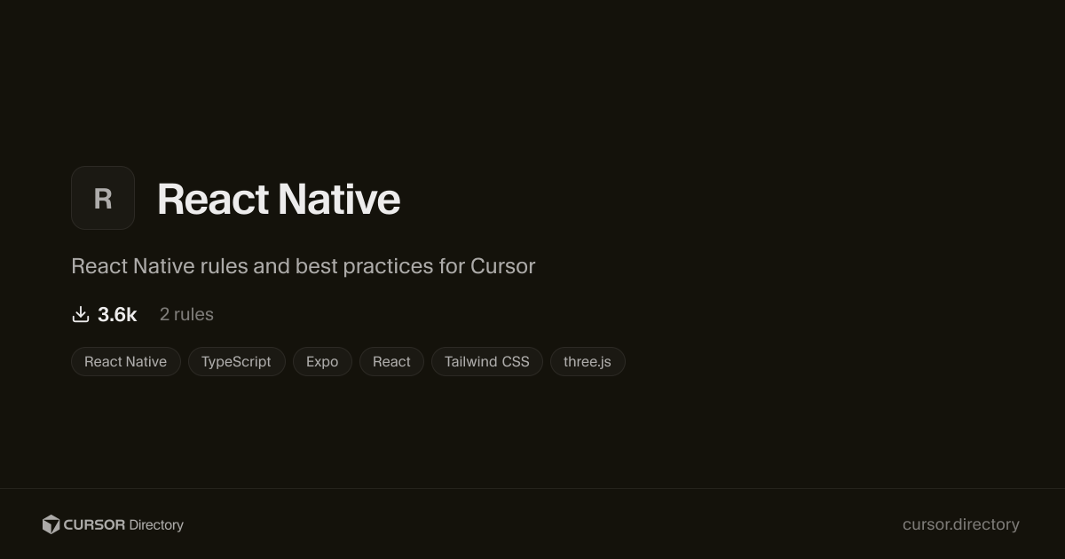 React Native | Cursor Directory | Cursor Directory