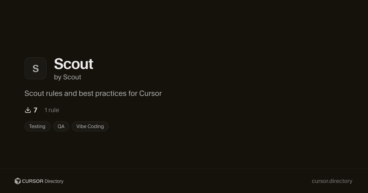Scout | Cursor Directory | Cursor Directory