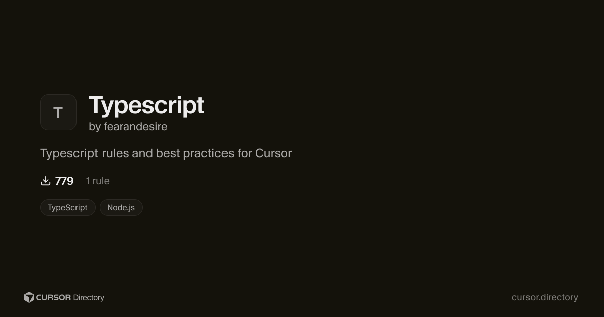 Typescript | Cursor Directory | Cursor Directory