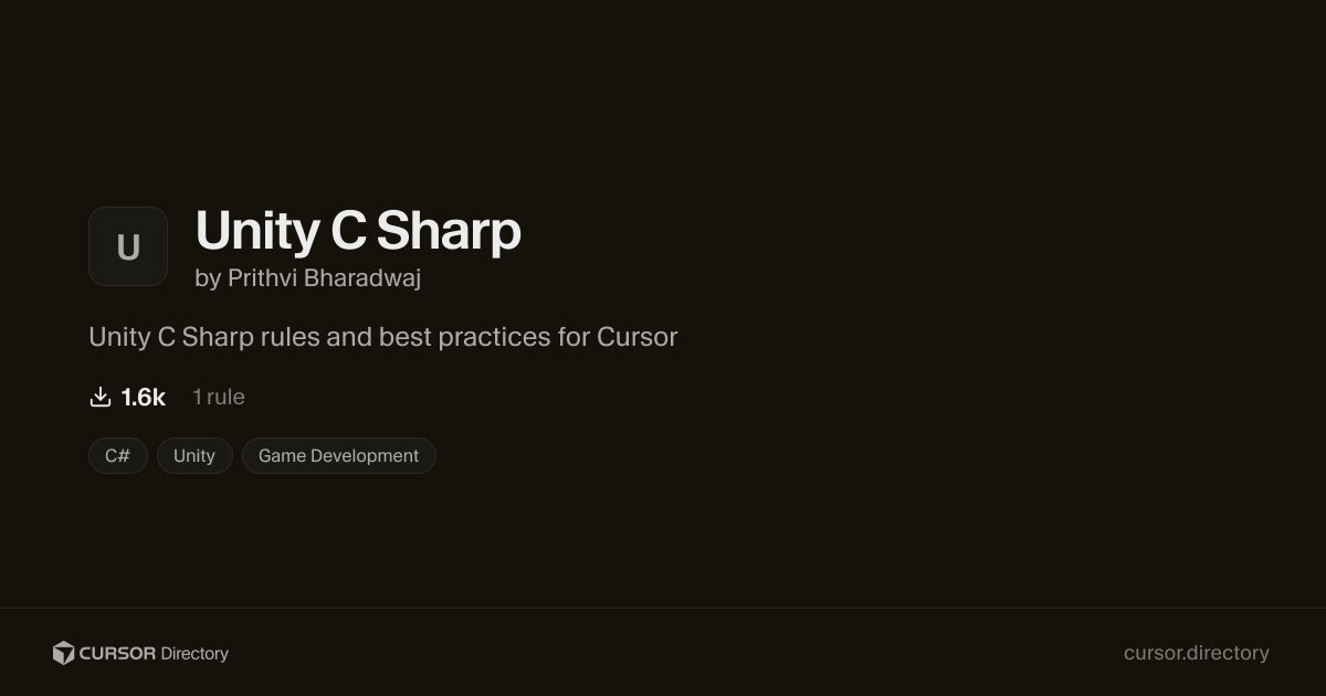 Unity C Sharp | Cursor Directory | Cursor Directory