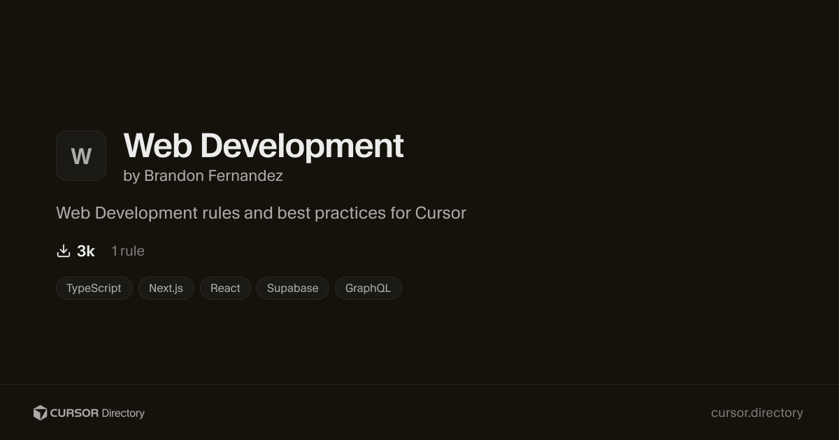 Web Development | Cursor Directory | Cursor Directory