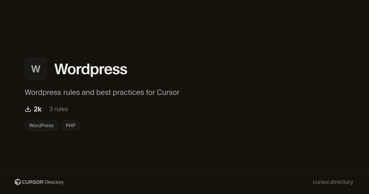 Wordpress | Cursor Directory | Cursor Directory